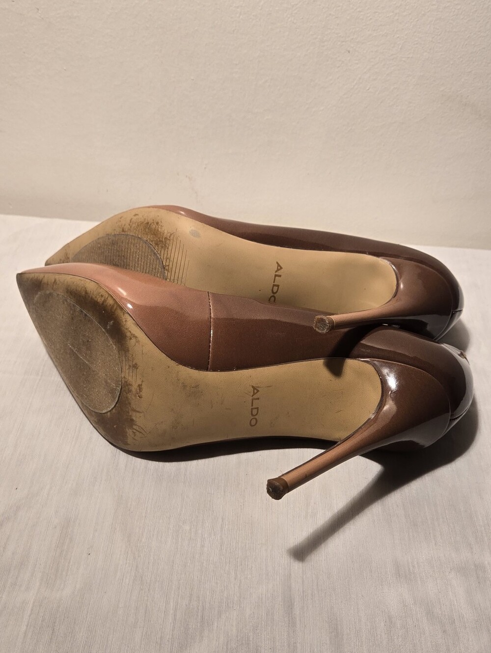 ALDO Brown Patent Pointed-Toe Stiletto Pumps - Picture 8 of 8
